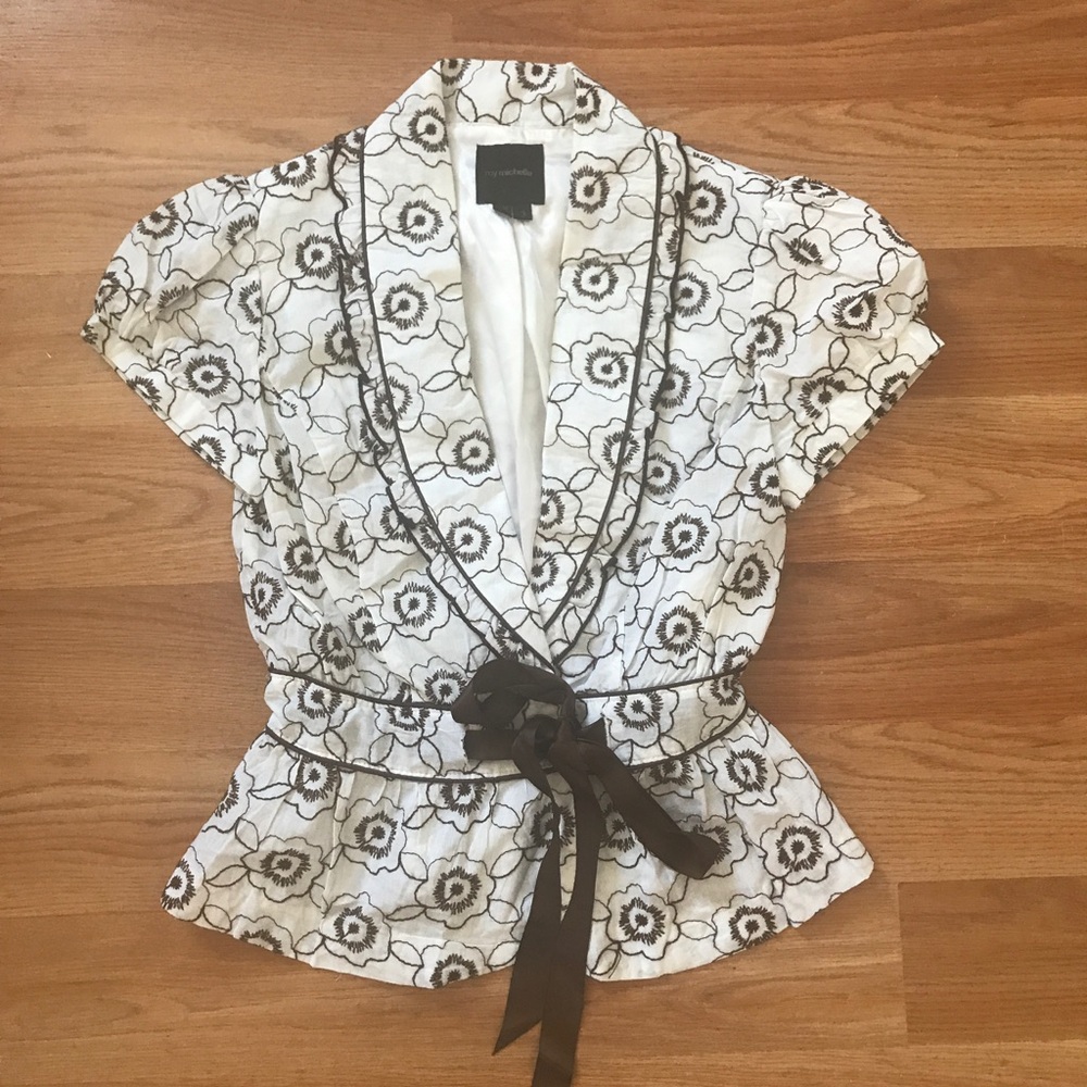 My Michelle White Blazer Short Sleeve